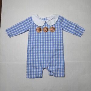 Stitchy Fish Plaid Basketball One Piece Size 6 Months